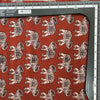 Pure Cotton Kalamkari Maroon With Cream Elephant Hand Block Print Fabric