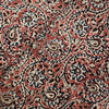 ( Pre-Cut 1.55 Meter ) Pure Cotton Kalamkari Pink With Blue Flower Creeper Hand Block Print Fabric