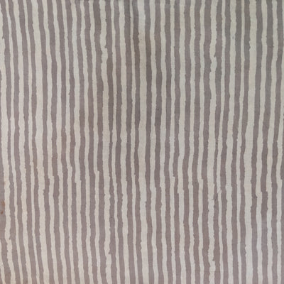 ( Pre-Cut 1.75 Meter )Pure Cotton Kashish Dabu Shaky Uneven Stripes Hand Block Print Fabric