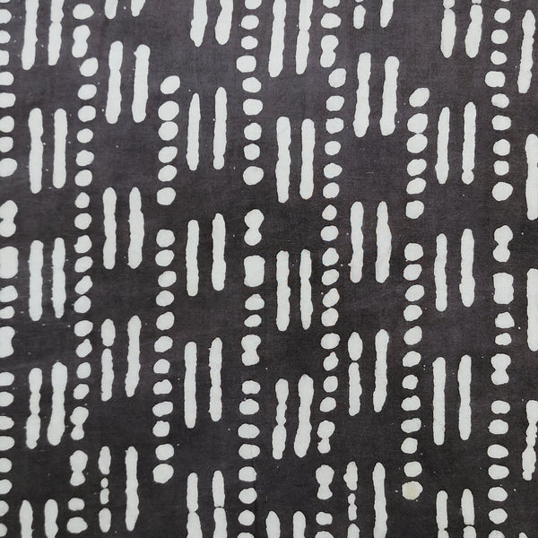 Pure Cotton Kashish Dots And Stripes Hand Block Print Fabric