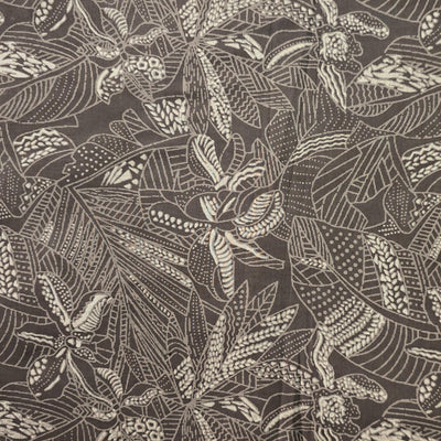 Pure Cotton Kashish Grey Leaves All Over Fabric