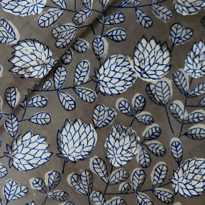 Pure Cotton Kashish Indigo Fruit Jaal Hand Block Print Fabric