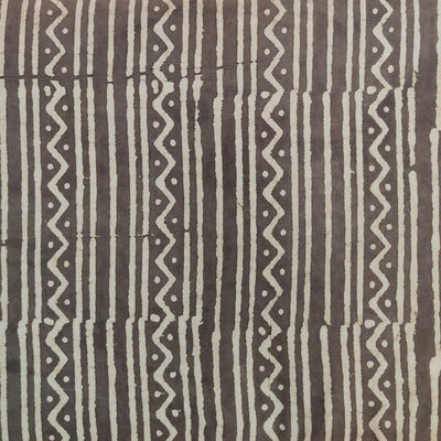 Pre-Cut 1.95 Meter Pure Cotton Kashish Tribal Stripes Hand Block Print Fabric