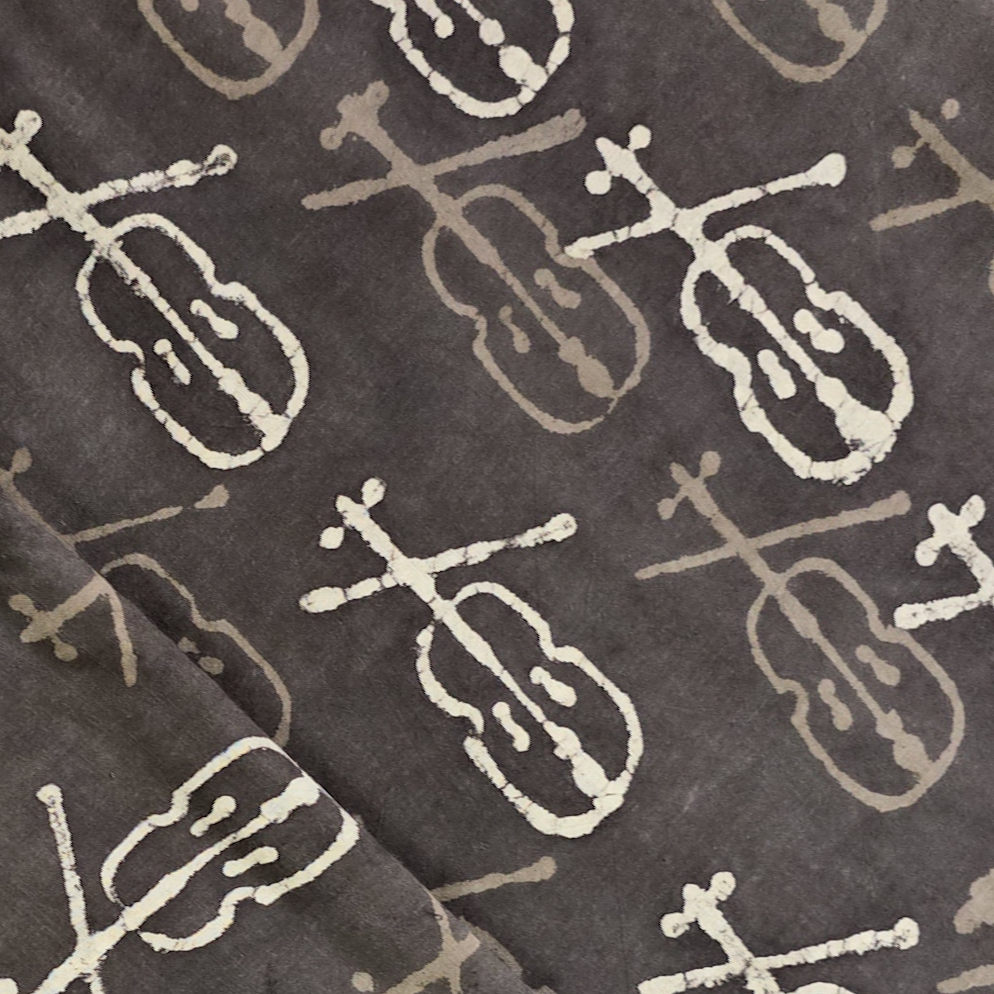 Pure Cotton Kashish Violin Instrument Hand Block Print Fabric – Sanskruti