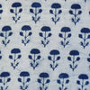 ( Pre-Cut 1.75 Meter ) Pure Cotton Light Indigo With Dark Indigo Plant Hand Block Print Fabric