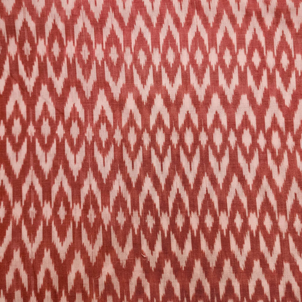 ( Pre-Cut 1 Meter ) Pure Cotton Mercerised Peach With Cream Weaves Hand Woven Fabric