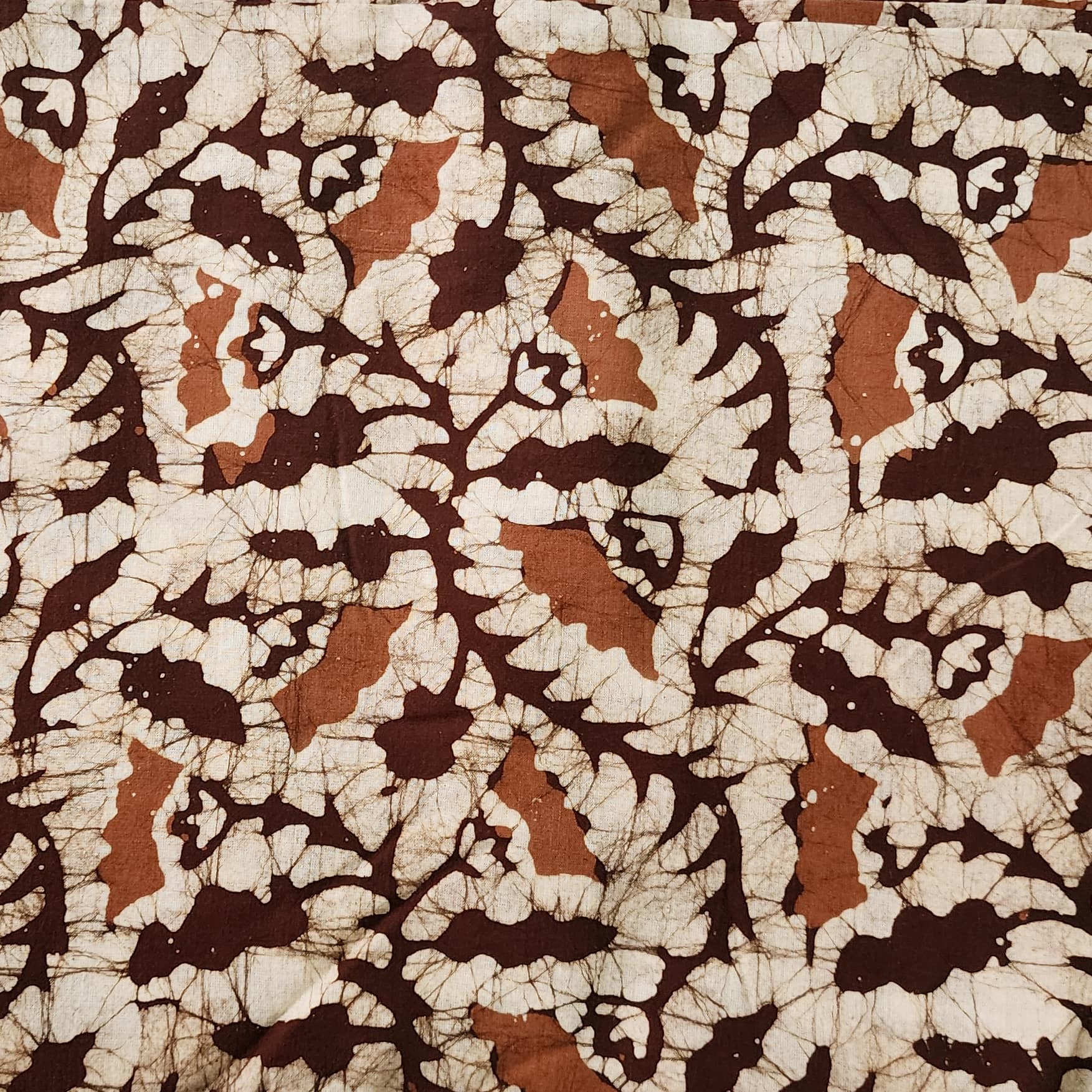 Pure Cotton Moum Batik Off White With Dark Brown With Light Brown Jung ...