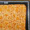 Pure Cotton Moum Batik Orange Flower  Buds Jaal Hand Block Print Fabric