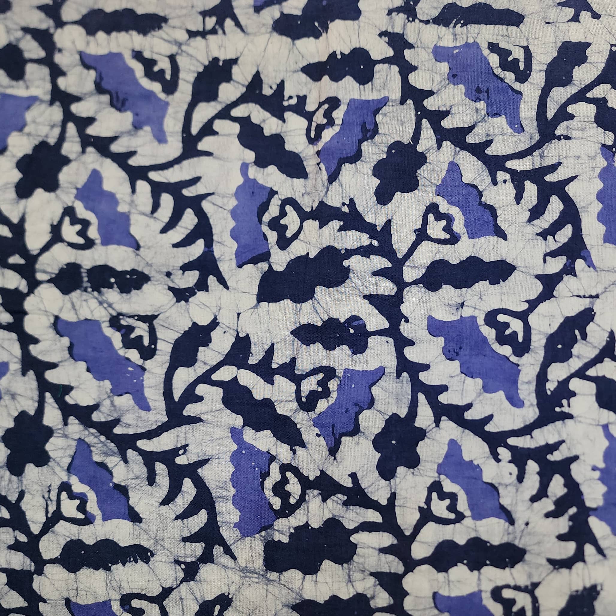 Pure Cotton Moum Batik Purple With Light Purple Jungle Leaves Jaal Han ...