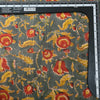 Pure Cotton Mul Jaipuri Grey With Yellow And Orange Flower Jaal Hand Block Print Fabric