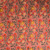 Pure Cotton Mul Jaipuri Pink With Yellow Flower Creeper Hand Block Print Fabric