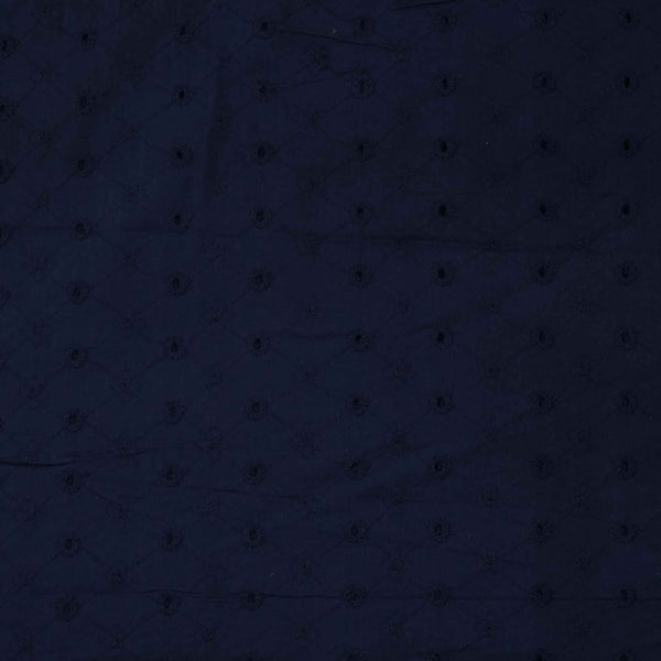 PRE-CUT 1.5 METER Pure Cotton Navy Hakoba Cutwork Woven Fabric
