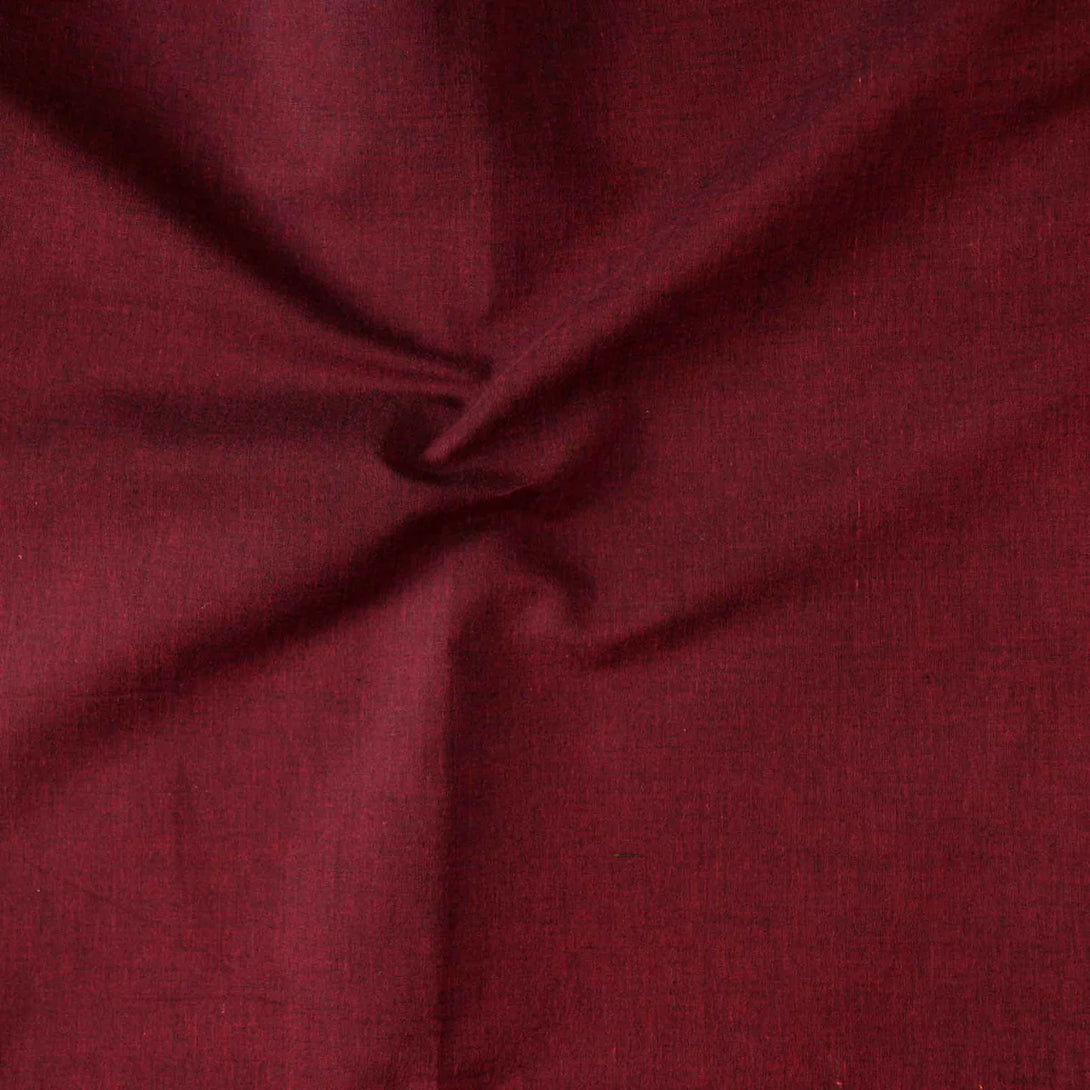 (Pre- Cut 1.10 meters) Pure South Cotton Maroon Fabric – Sanskruti