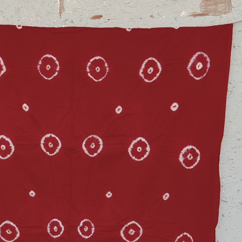 ( Pre-Cut 2.50 Meter ) Pure Cotton Red And White Bandani Fabric