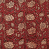 Pure Cotton Rust With Cream Flower Jaal Hand Block Print Fabric
