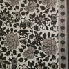 Pure Cotton Screen Print Grey With White Jungle  Flower Jaal Design Print Fabric