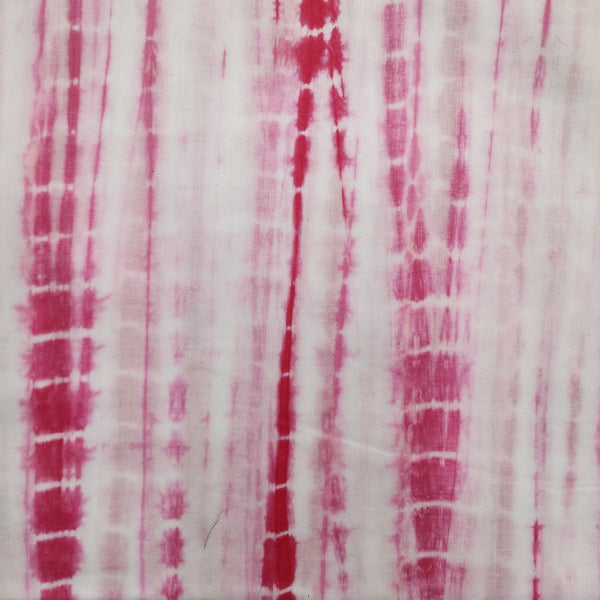PRE-CUT 2 METER Pure Cotton Shibori Pink Tie And Dye Hand Made Fabric