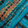Pure Cotton Shibori Tie And Dye  Blue And Black With Brown Fabric