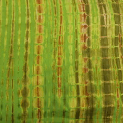Pure Cotton Shibori Tie And Dye Green And Rust Green And Brown Fabric