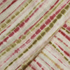 Pure Cotton Shibori Tie And Dye White Pink And Rust Green Fabric