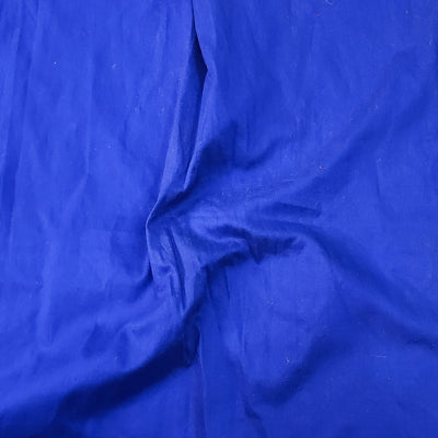 ( Pre-Cut 1.30 Meter ) Pure Cotton Silk Blue Hand Woven Fabric