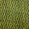 Pure Cotton Special Akola Dabu Dark Green With Lime Yellow Flower Creeper Hand Block Print Fabric