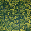 Pure Cotton Special Akola Dabu Dark Green With Lime Yellow With Flower Motifs Hand Block Print Fabric