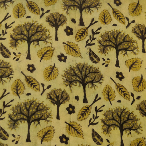 Pre-cut 2.30 meter Pure Cotton Vanaspati Ajrak Sandy Autumn Morning Hand Block Print Fabric