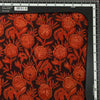 Pure Cotton Vanaspati Black With Rust Red Flowers Jaal Hand Block Print Fabric