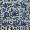 Pure Cotton Vanaspati Blue Rose Jaal Hand Block Print Fabric