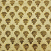 Pre-Cut 1 Meter Pure Cotton Vanaspati Lemon Green Small Flower Bud Motif Hand Block Print Fabric