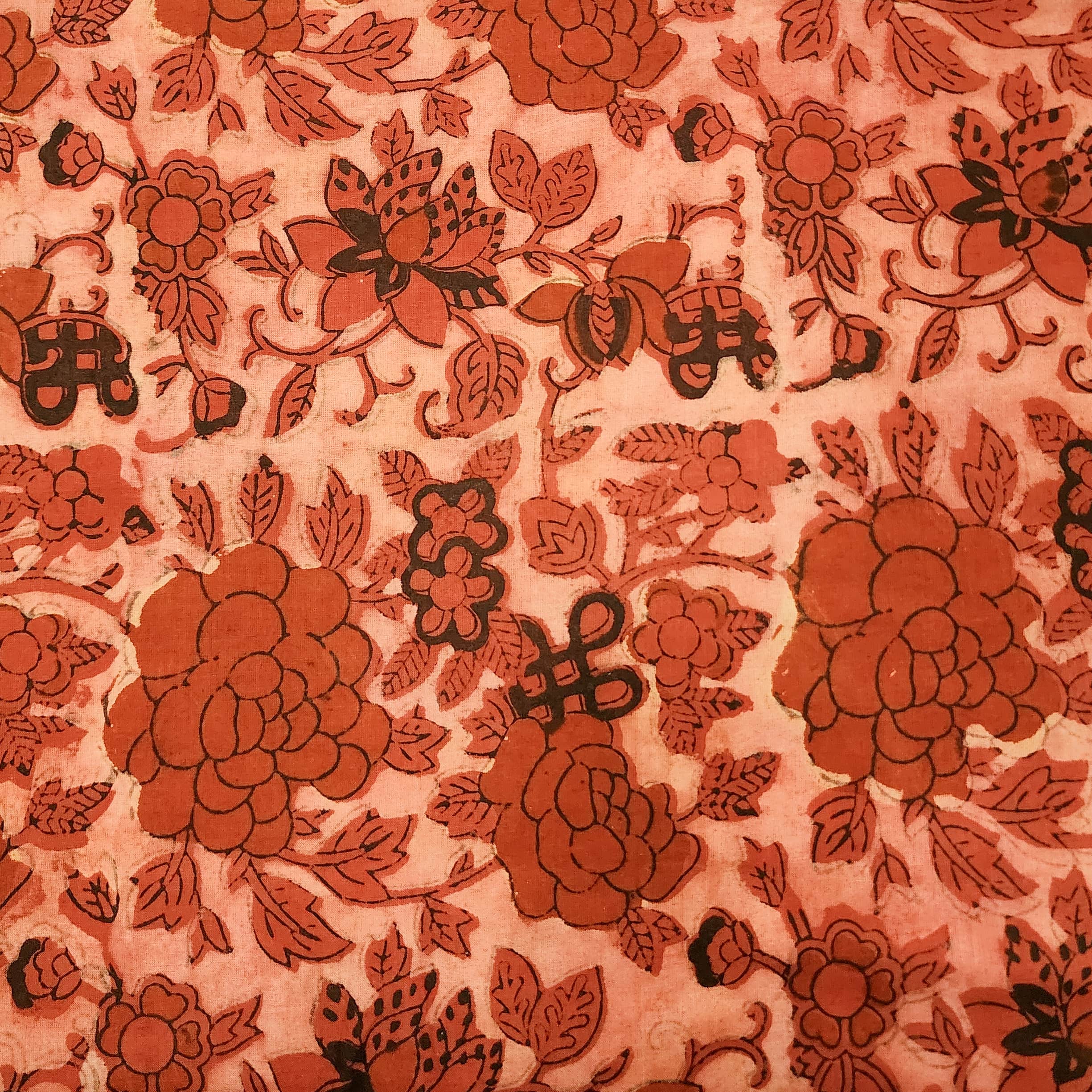 Beige - Natural Dyed Block Print Cotton Vanaspati Bagru Fabric 11