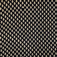 Pure Cotton Vegetable Dyed Ajrak Black With Cream Tiny Flower Buds Hand Block Print Fabric