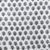 Pure Cotton White And Black Grass Flower Motifs Hand Block Print Fabric