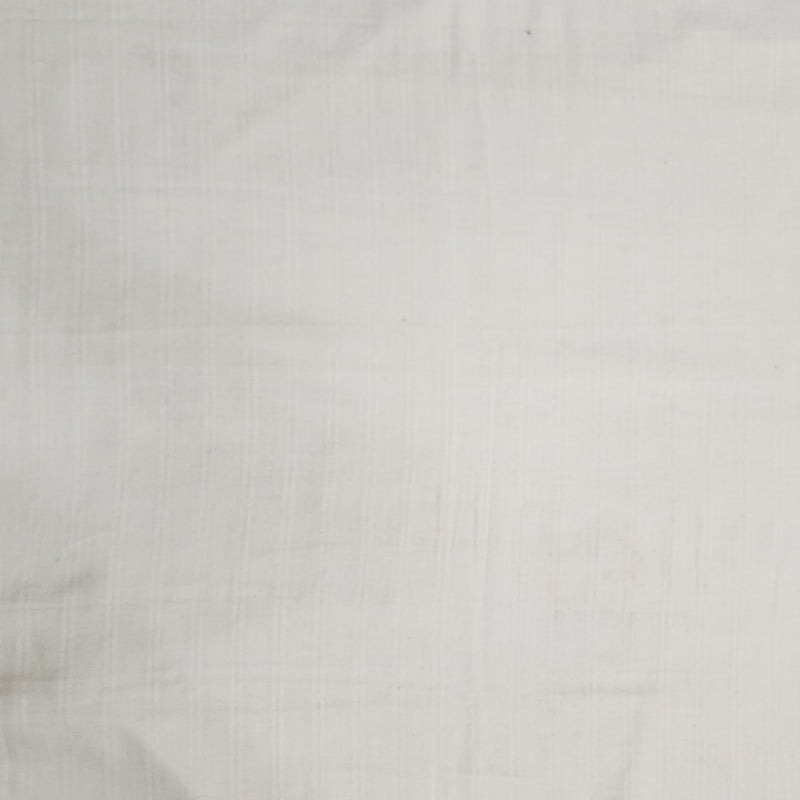 (Pre-Cut 1.55 Meter )Pure Cotton White  Handloom Plain Double Stripes Fabric