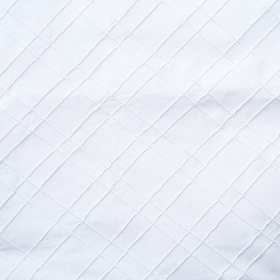 Pure Cotton White Pintucks Dignal Stripes Checks Fabric – Sanskruti
