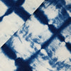 ( 2.5 Meter Fabric ) Pure Cotton White With Ink Blue Tie And Dyed  Fabric