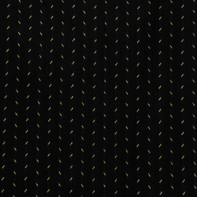 ( Pre-Cut 1.35 Meter ) Pure South Cotton Handloom Black With Criss Cross Dots  Woven Fabric