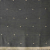 Pure South Cotton Handloom  Grey With Cream Dots Woven Fabric