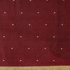 Pure South Cotton Handloom  Maroon With Light Brown Dots Woven Fabric