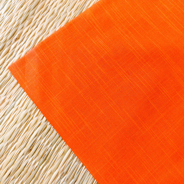 PRE-CUT 2.30 METER Pure Slub Cotton Light Orange Woven Fabric
