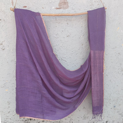 RADHIKA-Linen Purple With Golden Zari Saree