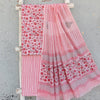 ROZAN -Pure Cotton Light Pink With Red And Orange Flower Jaal Top And Light Pink With Red Stripes Bottom And Cotton Dupatta