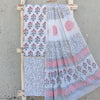 ROZANA -Pure Cotton White With Red And Grey Flower Motif Top And White And Grey Bottom And Cotton Dupatta