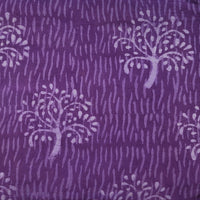 Pure Cotton Dabu Purple With Off Self Design With Tree Motif Hand Block Print Fabric