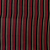 ( Pre-Cut 1.35 Meter ) Soft Cotton Silk Black With Red Pink Stripes Screen Print Fabric