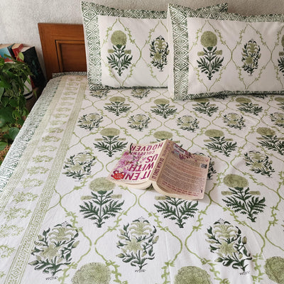 TROPICAL FORESTS - Pure Cotton Jaipuri Cotton Double Bedsheet