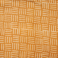 Pure Cotton Dabu Light Orange With Cream Tile Design Hand Block Print