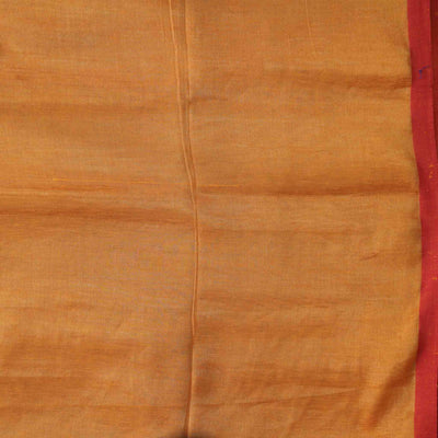 Tissue Plain Dark Orange Hand Woven Fabric