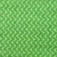Pure Cotton Dabu Green With Zig Zag Design Stripes Hand Block Print Fabric